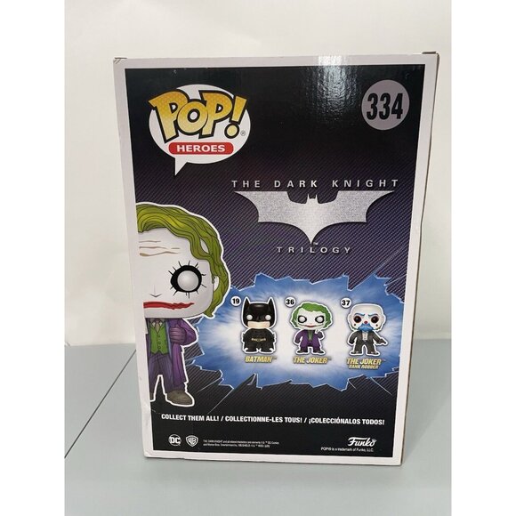 Funko Pop Heroes The Joker 334 Dark Knight Trilogy Vinyl Figure 10” Jumbo New - Picture 4 of 7